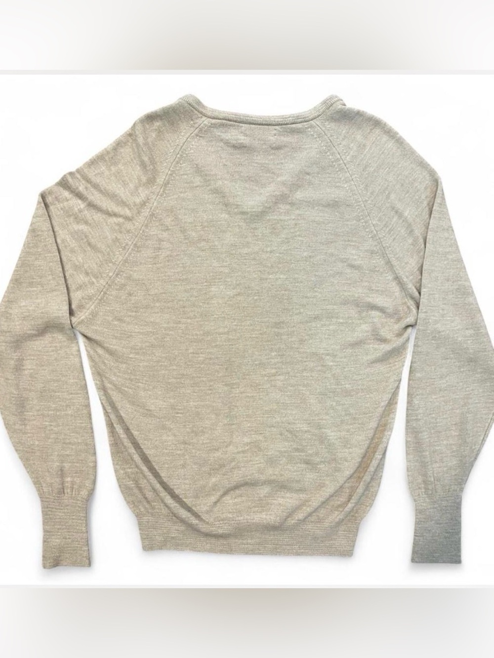 Vintage Christian Dior Beige V-Neck Sweater Size Large - Picture 2 of 6